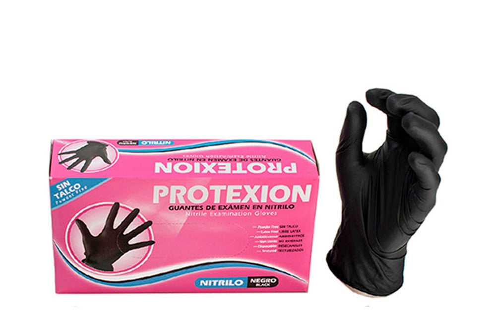 Guantes Desechables Vinilo Negro Talla L Caja Con 100 Unidades