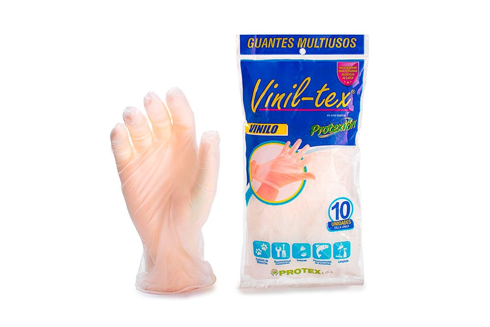 Guantes Multiusos Vinil-Tex Empaque Con 10 Unidades