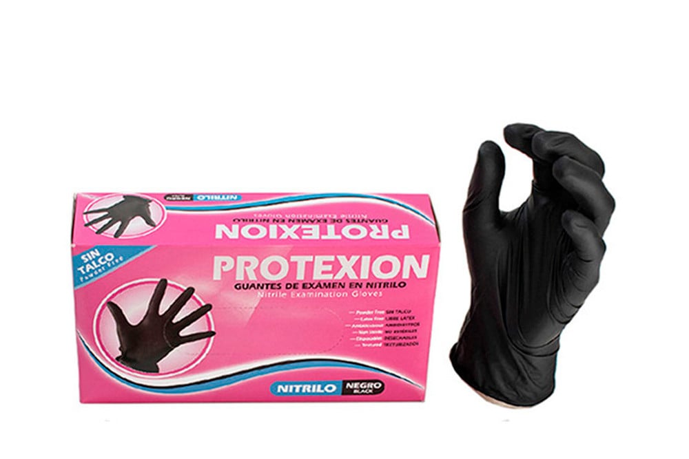 Guantes Desechables Vinilo Negro Talla M Caja Con 100 Unidades