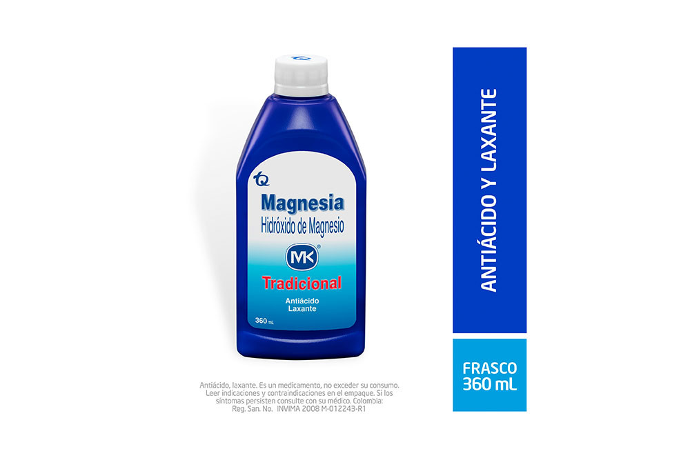 Magnesia Tradicional Antiácido Laxante Frasco Con 360 mL