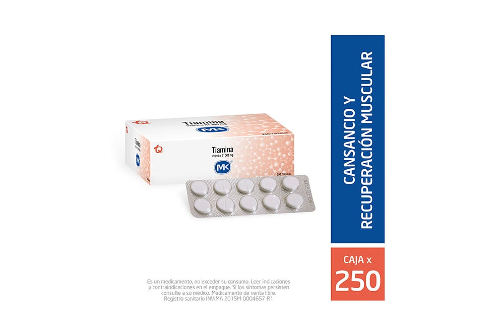 Tiamina 300 mg Caja Con 250 Tabletas