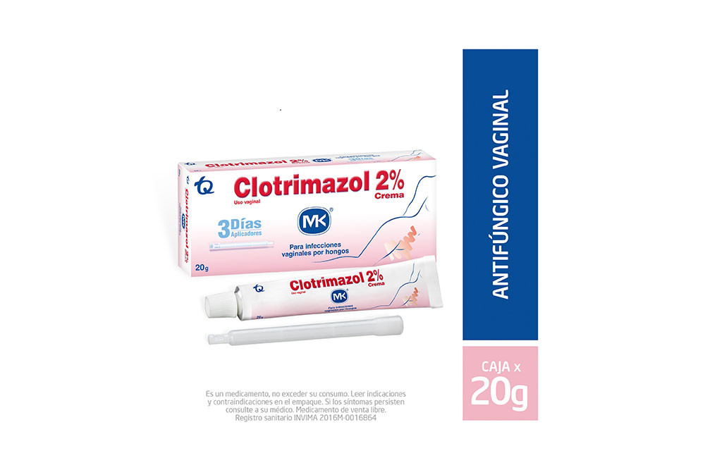 Clotrimazol 2 % Crema Vaginal Tubo Con 20 g Y 3 Aplicadores