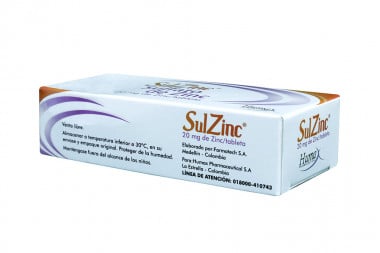 Sulzinc 20 Mg Caja Con 30 Tabletas Cubiertas