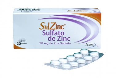 Sulzinc 20 mg Caja Con 30 Tabletas Cubiertas