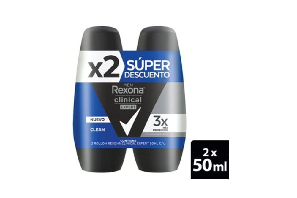 Oferta Desodorante Rexona Clinical Expert Men Con 2 Frascos Con 50 mL