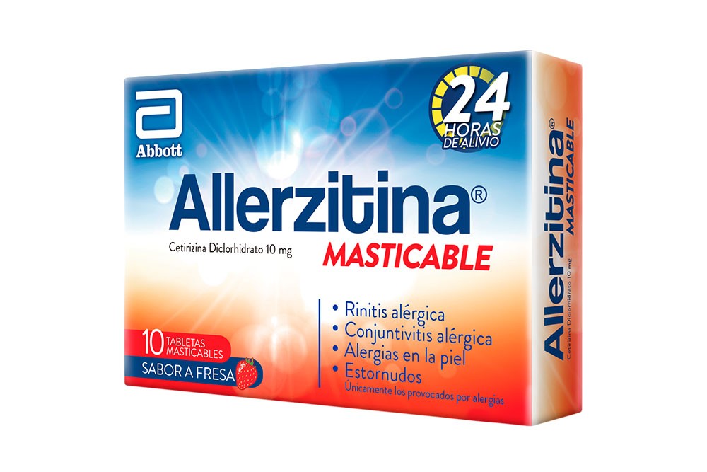 Allerzitina 10 mg Sabor Fresa Caja Con 10 Tabletas Masticables