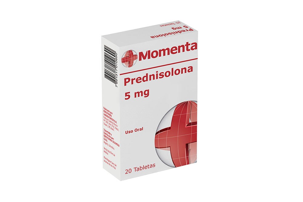 Prednisolona 5 mg Momenta Caja Con 20 Tabletas