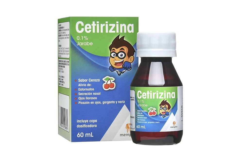 Cetirizina Jarabe 0.1% Sabor Cereza Frasco Con 60 Ml