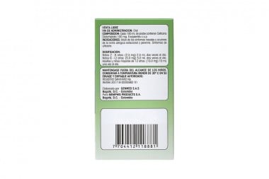 Cetirizina Jarabe 0.1% Sabor Cereza Frasco Con 60 Ml