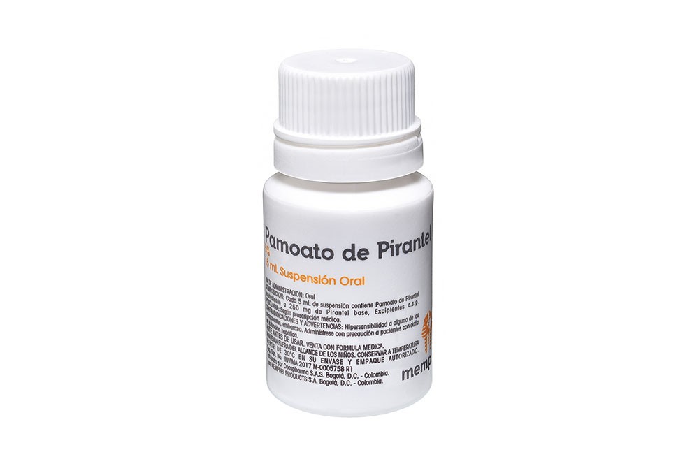 Pamoato De Pirantel 5% Suspensión Oral Frasco Con 15 mL