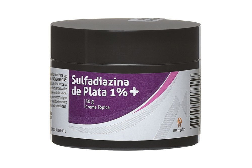 Sulfadiazina De Plata 1% Crema Caja Con Frasco Con 30 G