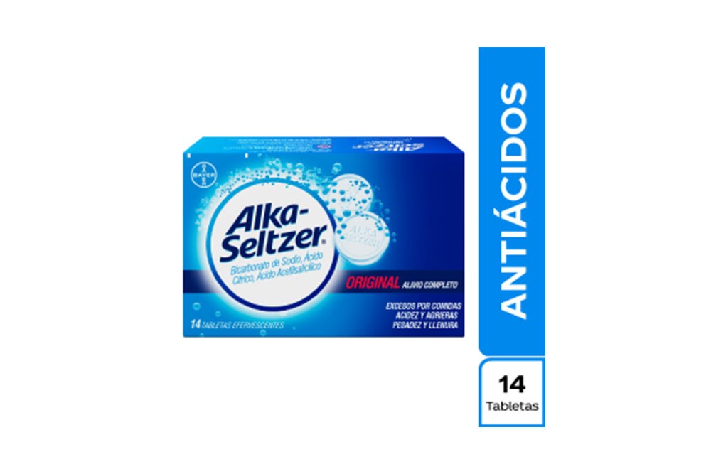Alka-Seltzer Caja Con 14 Tabletas Efervescentes