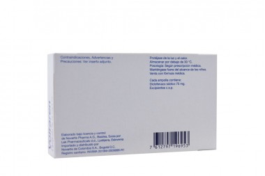 Voltaren 75 mg/ 3 mL Caja Con 5 Ampollas