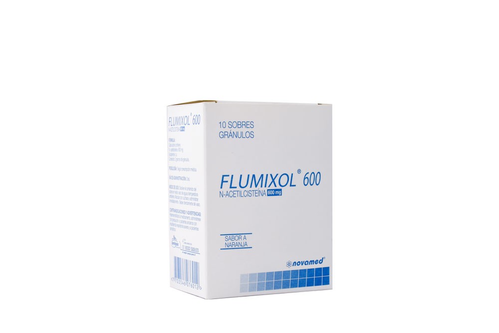 Flumixol 600 mg Sabor Naranja Caja Con 10 Sobres Gránulos