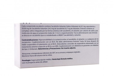 Entresto 50 Mg Caja Con 30 Comprimidos Recubiertos