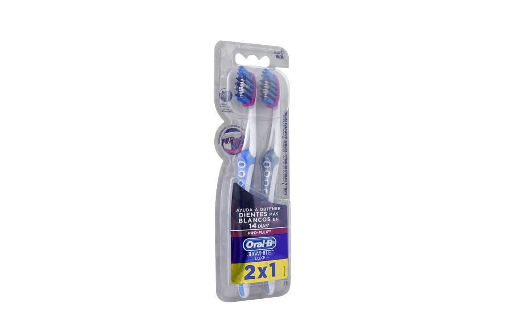 Cepillo Dental Oral B 3D White Proflex Empaque Con 2 Unidades