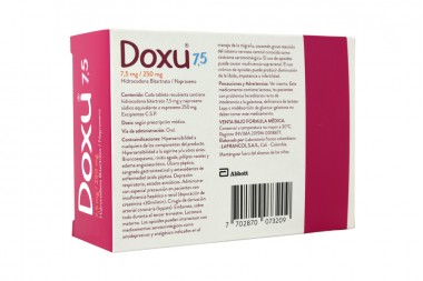 Doxu 7.5 mg / 250 mg Caja Con 20 Tabletas Recubiertas