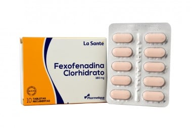 Fexofenadina Clorhidrato 180 mg Caja Con 10 Tabletas