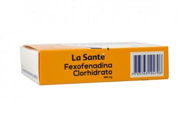 Fexofenadina Clorhidrato 180 mg Caja Con 10 Tabletas