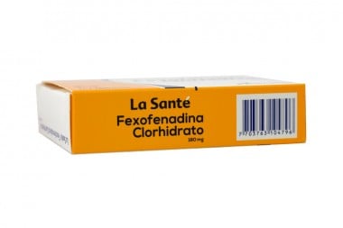 Fexofenadina Clorhidrato 180 Mg Caja Con 10 Tabletas