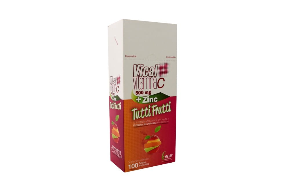 Vical Vitamina C 500 Mg + Zinc Caja Con 100 Tabletas