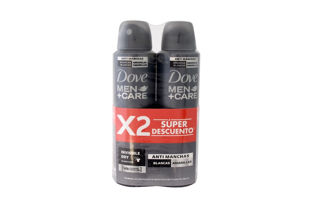 Desodorante Dove Men + Care Antimanchas Empaque Con 2 Aerosoles