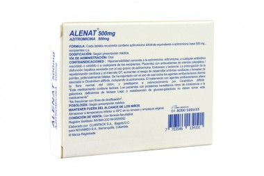 Alenat 500 Mg Caja Con 3 Tabletas Recubiertas