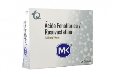 Acido Fenofibrico + Rosuvastatina 135/10 mg 30 Caja Con Cápsulas
