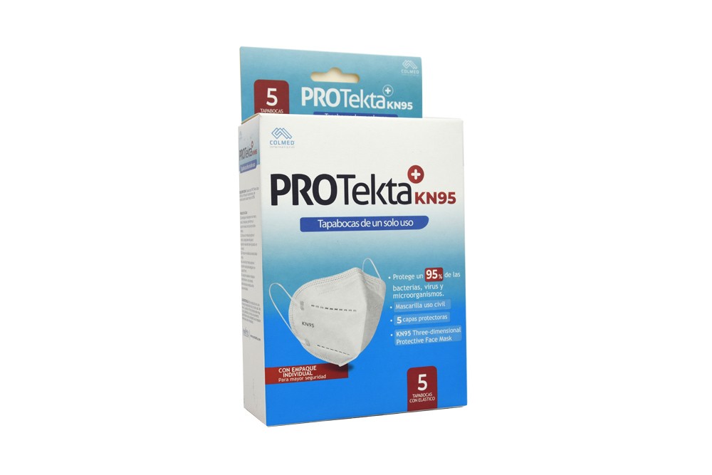 Tapabocas Kn95 Protekta Caja Con 5 Unidades