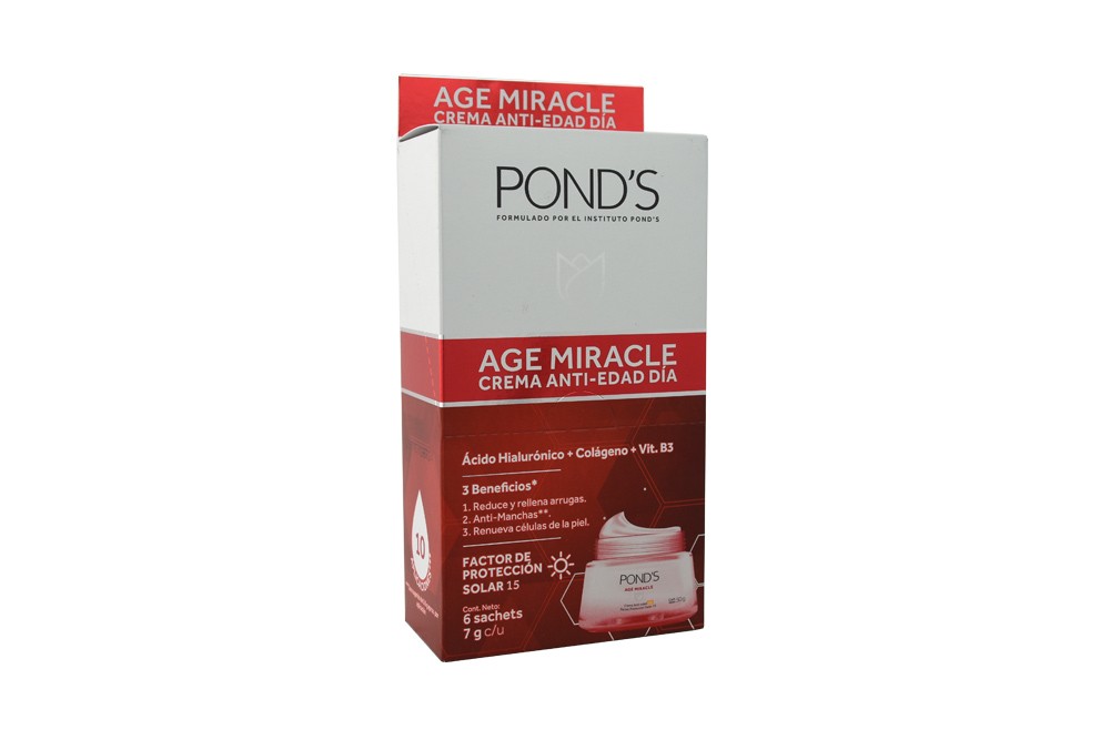 Crema Pond´S Age Miracle Día Caja Con 6 Sobres