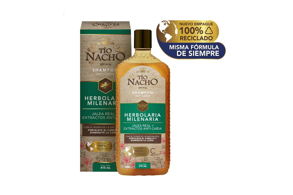 Shampoo Tío Nacho Herbolaria Milenaria Caja Con Frasco Con 415 mL