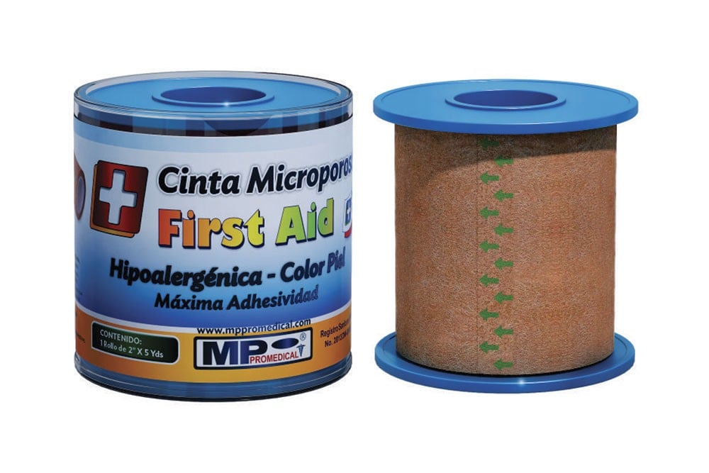 Cinta Microporosa 1" x 5 yarda Color Piel Empaque Con 1 Rollo