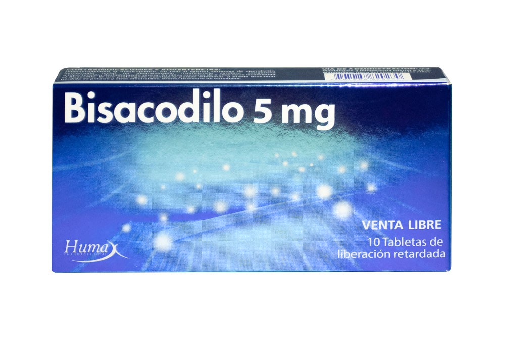 Bisacodilo 5 mg Caja Con 10 Tabletas Recubiertas
