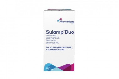 Sulamp Duo 1000/250 mg/5 mL Frasco Con 80 mL
