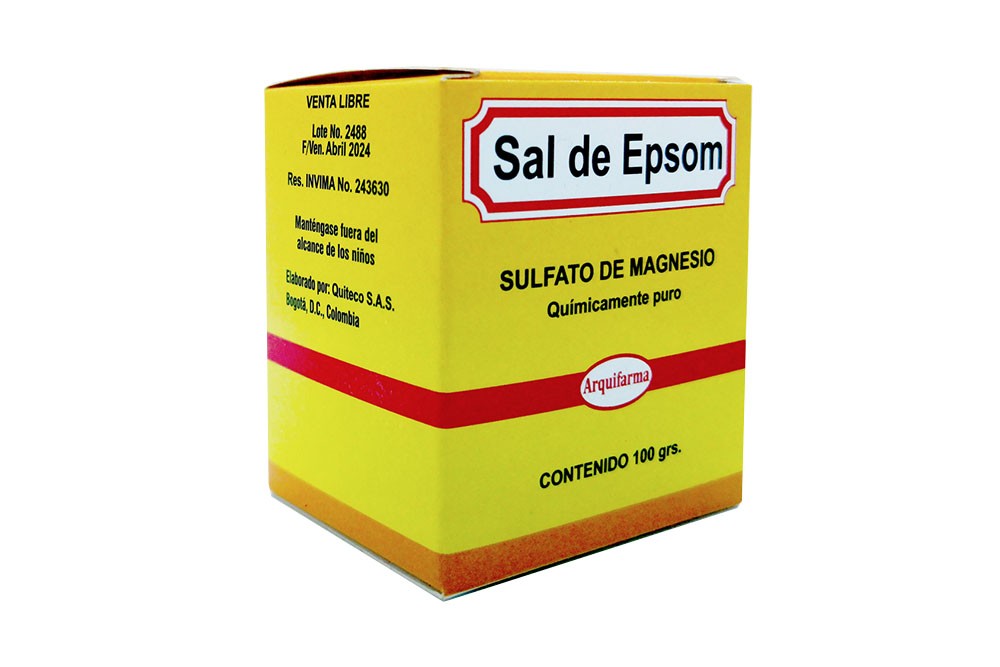 Sal De Epsom Sulfato De Magnesio Caja Con 100 g