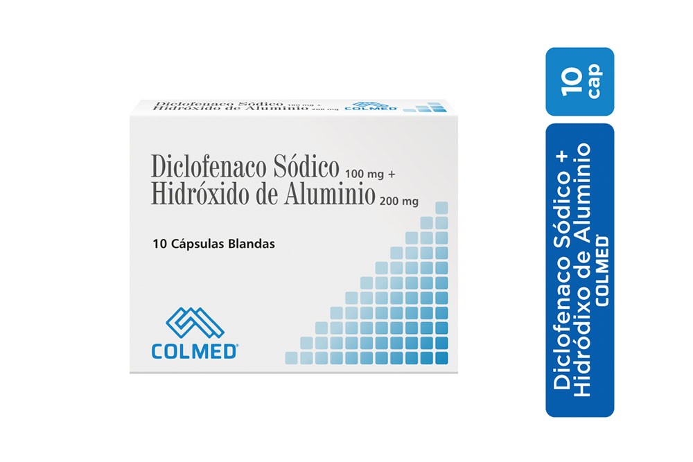 Diclofenaco Sódico + Hidróxido De Aluminio 100 / 200 mg Caja Con 10 Cápsulas Blandas