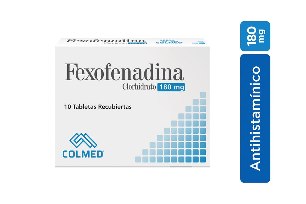 Fexofenadina Clorhidrato 180 mg Caja Con 10 Tabletas Recubiertas