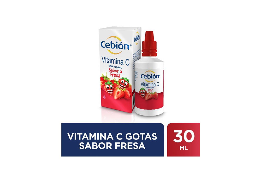 Cebión 100 mg/mL Sabor Fresa Frasco Gotero Con 30 mL