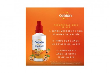 Cebión 100 mg/mL Sabor a Naranja Frasco Gotero Con 30 mL