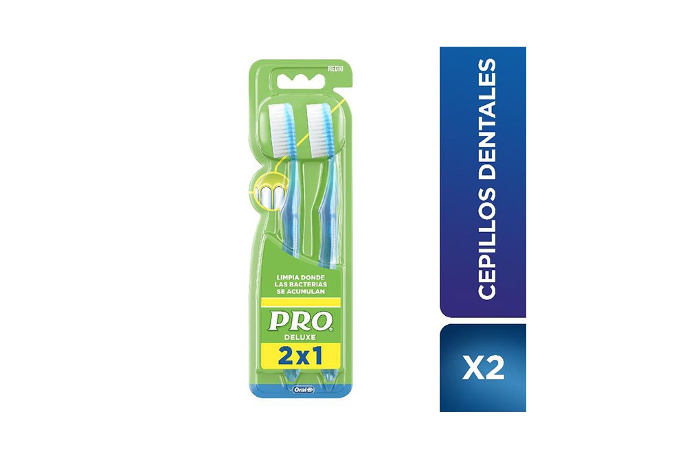 Cepillo Dental Oral B Pro Deluxe Empaque Con 2 Unidades