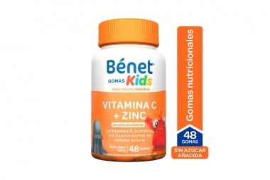 Gomas Benet Kids Vitamina C Y Zinc Sin Azúcar Frasco Con 48 Unidades