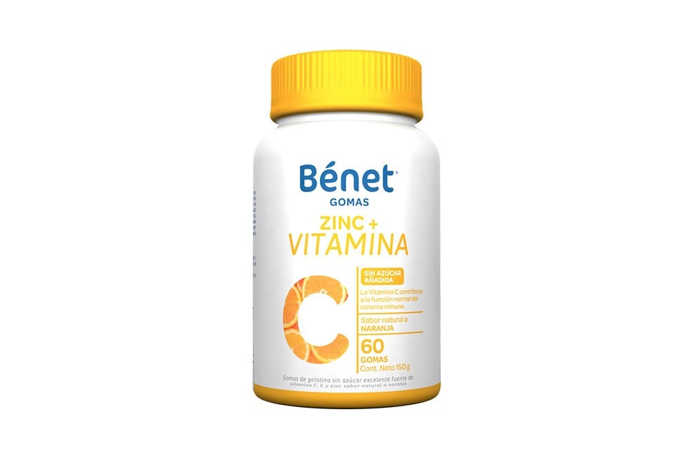 Gomas Benet Zinc Y Vitamina C Sin Azúcar Frasco Con 60 Gomas