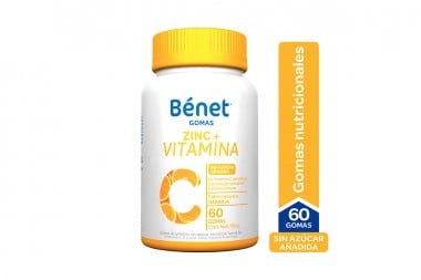 Gomas Benet Zinc Y Vitamina C Sin Azúcar Frasco Con 60 Gomas