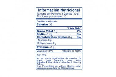 Gomas Benet Zinc Y Vitamina C Sin Azúcar Frasco Con 60 Gomas