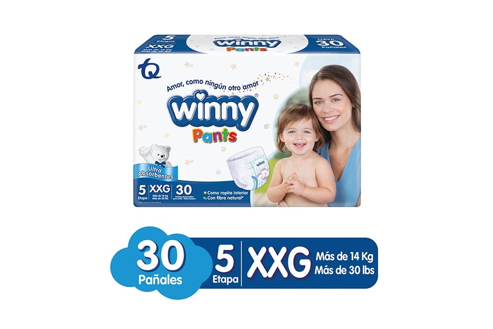 Pañales Winny Pants Etapa 5 Paca Con 30 Unidades