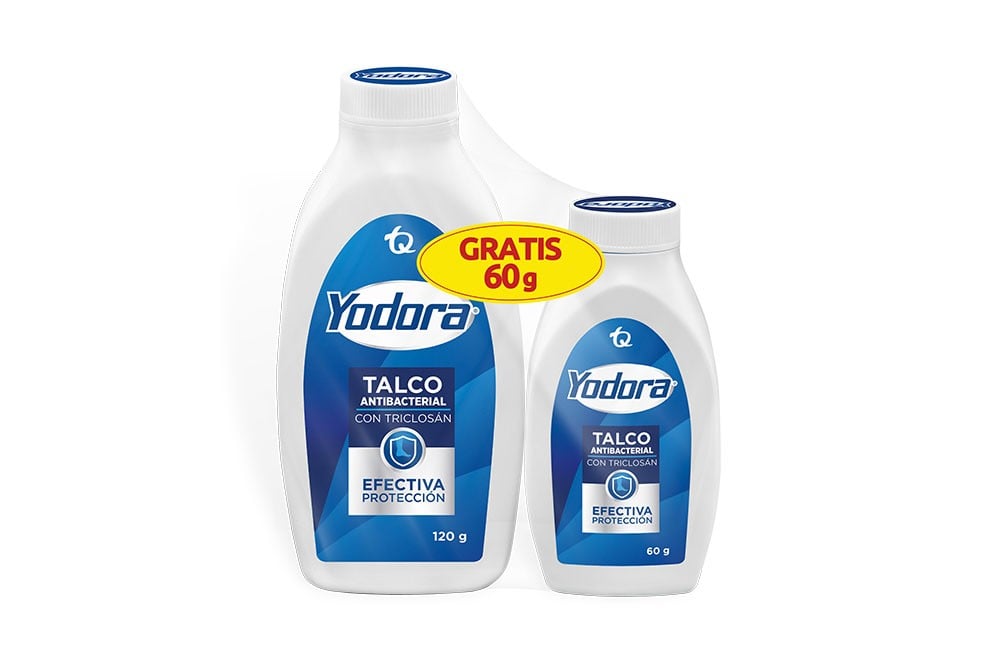 Precio Especial Talco Antibacterial Yodora Frascos Con 120 g + 60 g