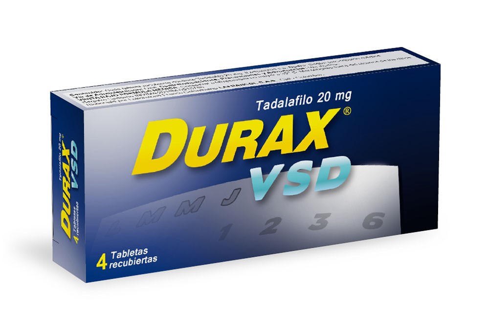 Durax VSD 20 mg Caja Con 4 Tabletas Recubiertas