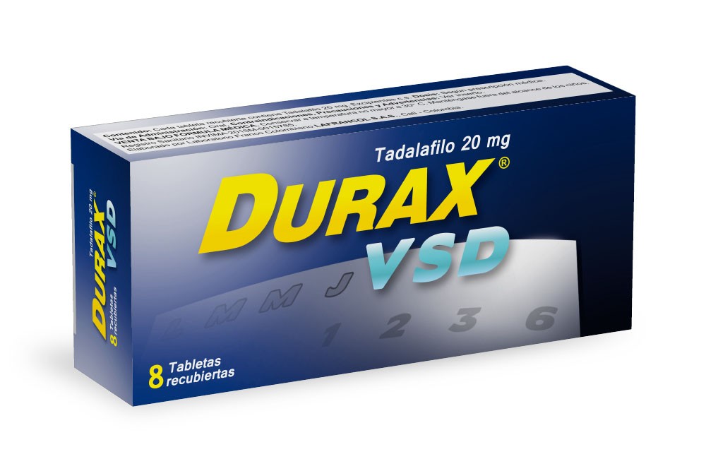 Durax VSD 20 mg Caja Con 8 Tabletas Recubiertas