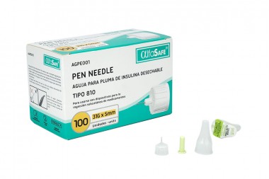 Aguja Para Pluma De Insulina 31G X 5 Mm Caja Con 100 Unidades