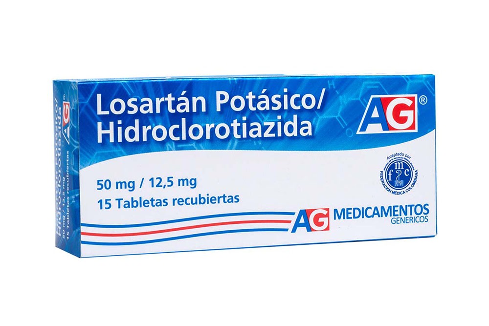 Losartán Potásico 50 mg / 12,5 mg Caja Con 15 Tabletas Recubiertas